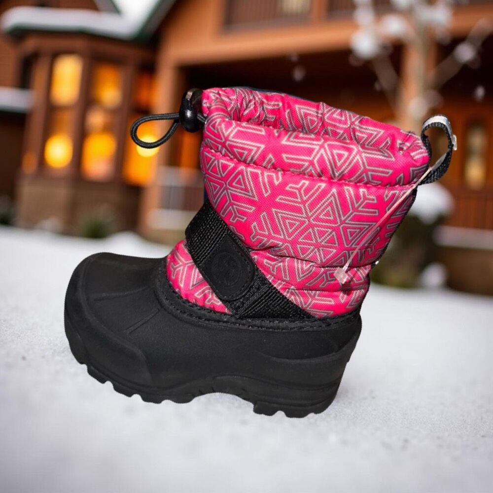 Toddler Northside Winter Boots Adjustable Strap Thinsulate Pink Black 5